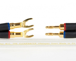 Плоский двухжильный акустический кабель Van den Hul The Clearwater. В нарезку. Цвет: прозрачный