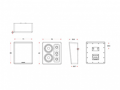 Настенные акустические системы Miller & Kreisel® MP300. Правый/Центр