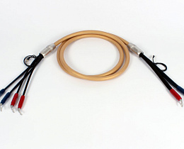 Готовый акустический кабель Van den Hul Mounted set 3T The Cloud SE Hybrid. 2,5 метра пара. Разъем BERRI bi-wiring (2-4). Цвет: золотой