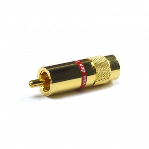 Разъем RCA Van den Hul C-9.0 Цвет золотой. Красная маркировка Разъем RCA Van den Hul C-9.0 Цвет золотой. Красная маркировка