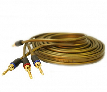 Готовый акустический кабель Van den Hul The Goldwater 2х2,5м с разъемами "банан". Цвет: золотистый Готовый акустический кабель Van den Hul The Goldwater 2х2,5м с разъемами "банан". Цвет: золотистый