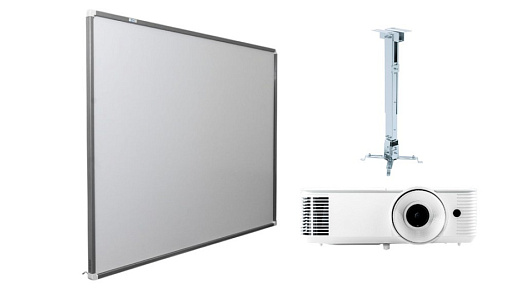 Интерактивная доска Exell 77" EWB7740 с проектором EXD101W креплением DSM-2 и рельсовой системой МОНО-1