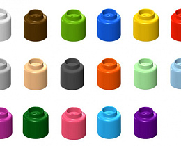 Элемент конструктора одиночный Botzees Color Blocks 7 (фиолетовый) 