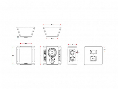 Настенные тыловые трипольные акустические системы Miller & Kreisel® S300T. Настенные тыловые трипольные акустические системы Miller & Kreisel® S300T.